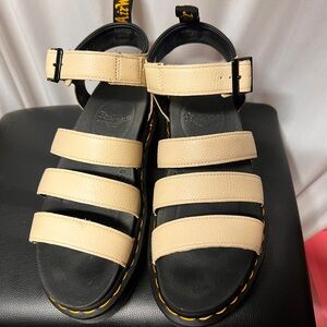 Dr. Martens Black Leather Platform Sandals